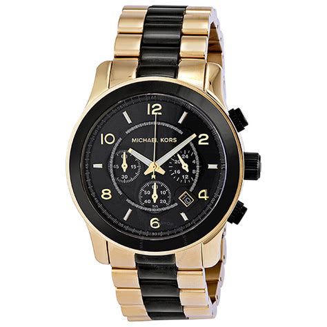 michael kors runway gold tone watch|michael kors black chronograph watch.